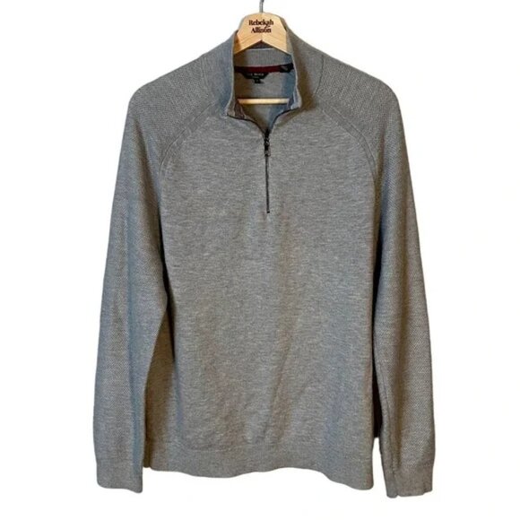 Ted Baker Other - Ted Baker Wool Blend Gray Quarter Zip Pullover Sweater Ted Size 4 / Large